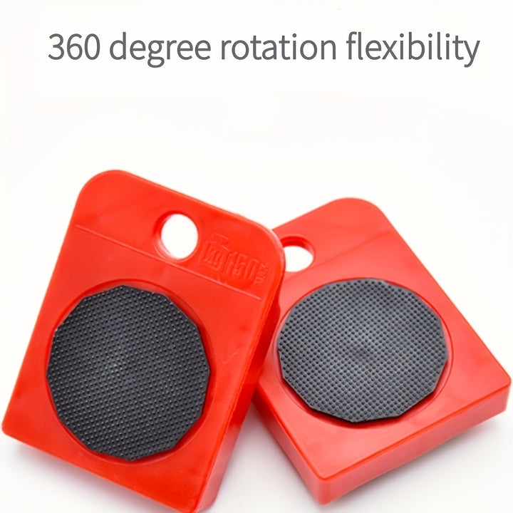 Set Of 5, Furniture Lifter, 9.91cm X 7.8cm Furniture Slides Kit, Furniture Move Roller Tools, 360 Degree Rotatable Pads, Easily Redesign And Rearrange Living Space Sofa Easy, Plastic And Carbon Steel