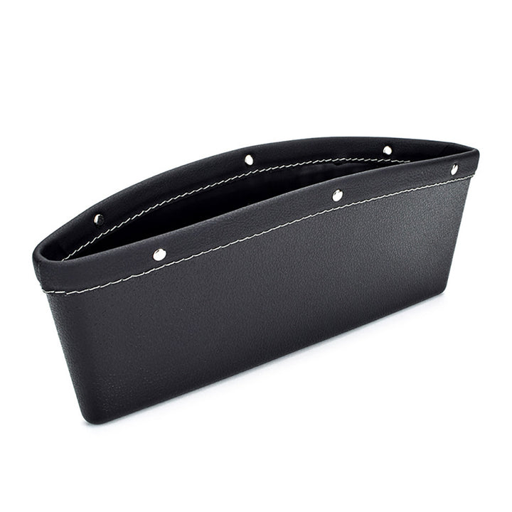 1pc Black Car Organizer Storage Bag PU Leather Material