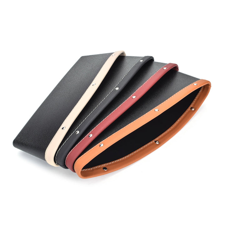 1pc Black Car Organizer Storage Bag PU Leather Material
