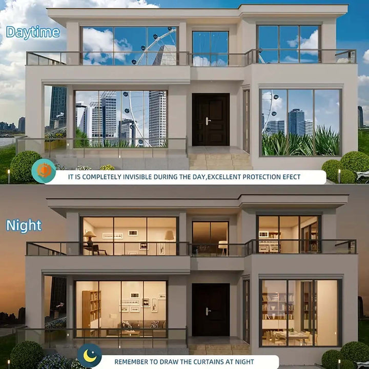 Privacy One-Way Mirror Reflective Window Film, 23.6 by 299.72 cm, Heat Control Anti UV Static Cling Film, Non-Adhesive for Office, RV Camping, Home Bathroom, Bedroom – Enhances Privacy & Comfort, Plastic Material, 1 Roll