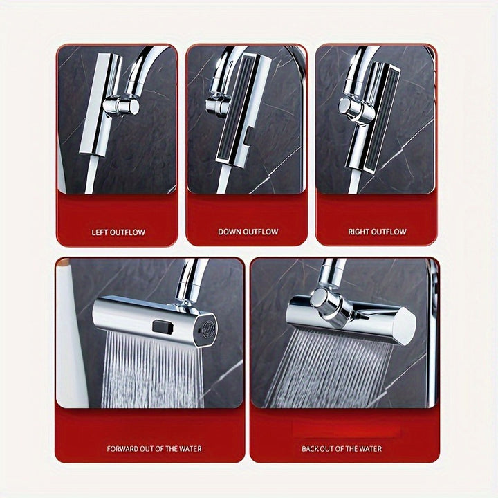 1 Universal Multi-Function Faucet Adapter, Three-Speed Switching Waterfall Water Flow, Rotatable Spray Head, Splash-Proof, Versatile Design Suitable for Bathroom And Kitchen Sinks, Durable Replacement Parts, Easy Installation