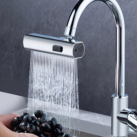 1 Universal Multi-Function Faucet Adapter, Three-Speed Switching Waterfall Water Flow, Rotatable Spray Head, Splash-Proof, Versatile Design Suitable for Bathroom And Kitchen Sinks, Durable Replacement Parts, Easy Installation