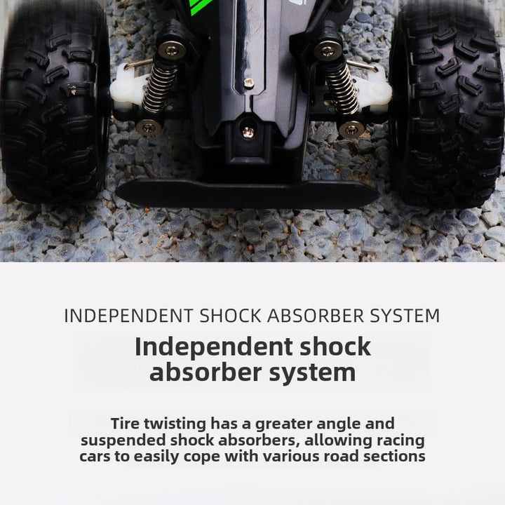 High-Speed 2.4G Remote Control Off-Road Car for Youngsters - Rechargeable, Durable Plastic, Green/Blue