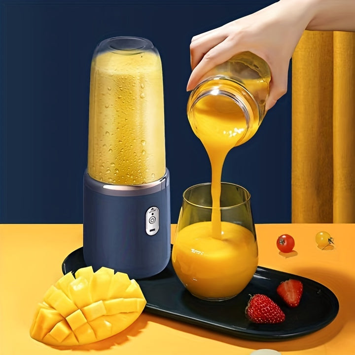 2-in-1 Portable Blender & Juicer - USB Rechargeable, Includes 6 Blades & Dual Cups for Smoothies, Shakes & Iced Drinks - Perfect Gift for Thanksgiving, Christmas, Halloween