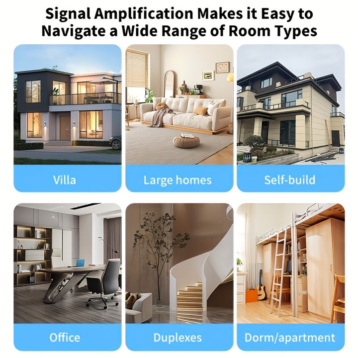 WiFi Extender, Signal Booster, Boost Your Signal to 300Mbps WiFi 2.4 & 5GHz Dual Band (8500 Square Feet), Strong Signal Penetration, Supports 35 Devices, 4 Modes, 1-Tap Setup, 4 Antennas for 360° Coverage, Ethernet Port Supp