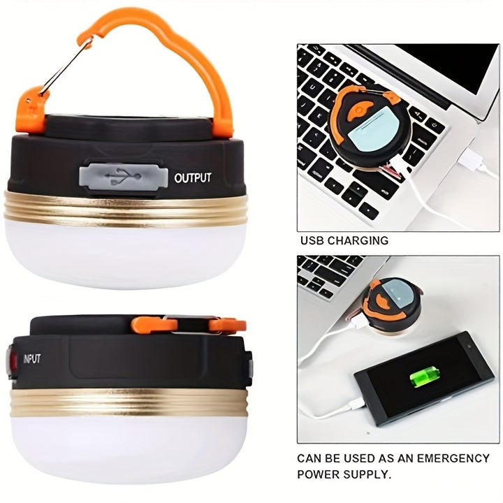 Rechargeable LED Camping Lantern with Magnet Base - Portable Tent Light with 300LM Brightness and 4 Light Modes - Perfect for Camping, Hiking, Fishing, and Outdoor Emergencies