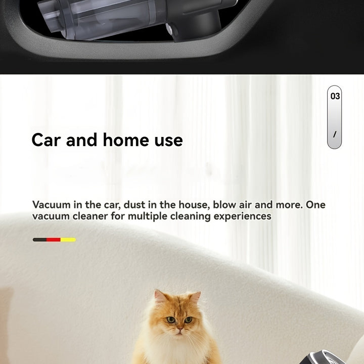 Black, 2-in-1 Rechargeable Handheld Vacuum Cleaner - Powerful Suction, Lightweight, Portable, Can Be Charged with Lithium Battery - Includes Dusting Brush Attachment, Floor Brush and Cleaning Tools, Suitable for Car and Home