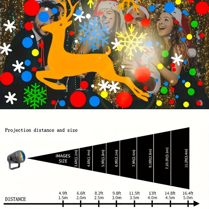 USB-Powered LED Christmas Projection Light - Indoor/Outdoor Holiday Decor, Non-Waterproof Desktop Design
