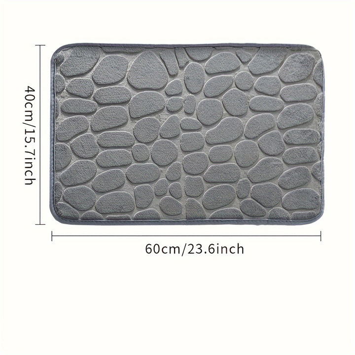 Non-Slip Bath Rug with PVC Backing - Machine Washable, Flat Woven Polyester Bath Mat with Low Pile, Knit Fabric Oblong Bathroom Rug, High Absorbency Water Absorbent Foot Pad