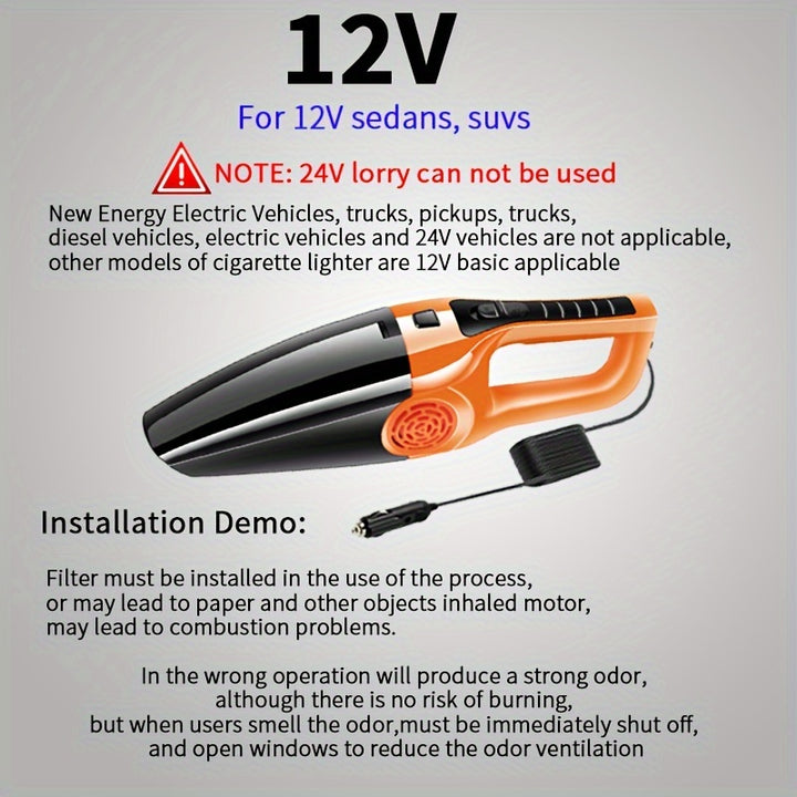 In-car Vehicle Household Indoor Large Vacuum Cleaner Power Large Suction Strong Vacuum Vehicle Small Vehicle Vacuum Cleaner Dry-wet Dual-use 12V