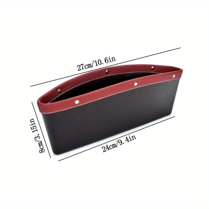 1pc Black Car Organizer Storage Bag PU Leather Material