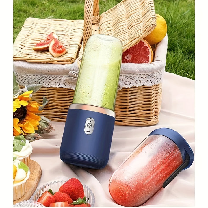 2-in-1 Portable Blender & Juicer - USB Rechargeable, Includes 6 Blades & Dual Cups for Smoothies, Shakes & Iced Drinks - Perfect Gift for Thanksgiving, Christmas, Halloween