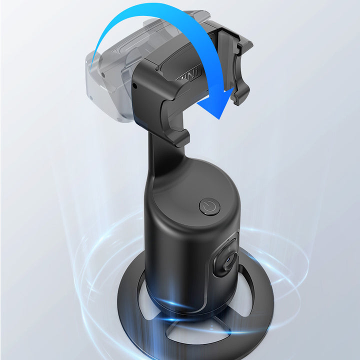 Auto Face Tracking Tripod, No App Required, 360° Rotation Face Body Phone Mount Smart Shooting Phone Tracking Holder for Vlog Live Streaming Video, Rechargeable Battery, Black