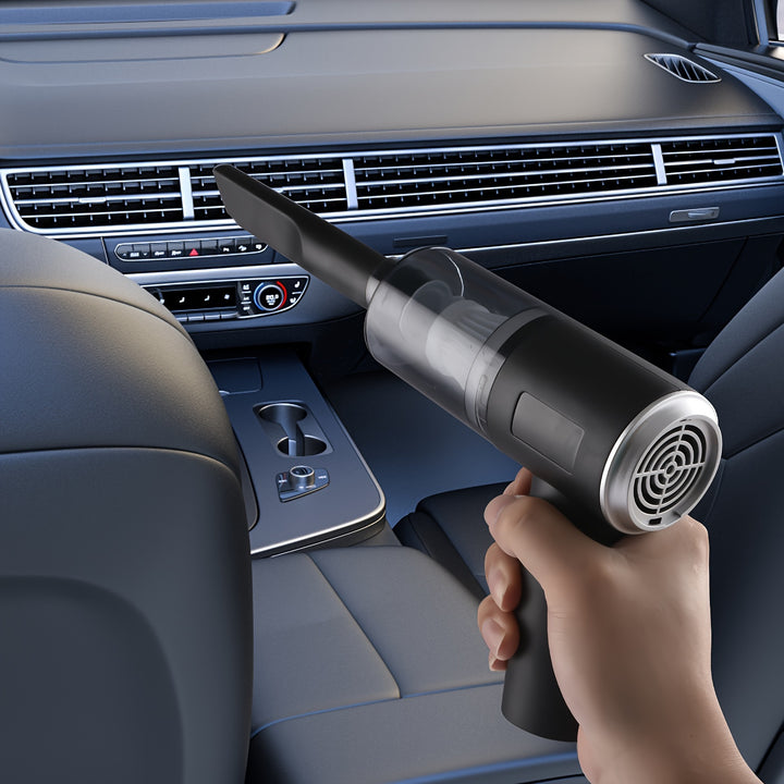 Black, 2-in-1 Rechargeable Handheld Vacuum Cleaner - Powerful Suction, Lightweight, Portable, Can Be Charged with Lithium Battery - Includes Dusting Brush Attachment, Floor Brush and Cleaning Tools, Suitable for Car and Home