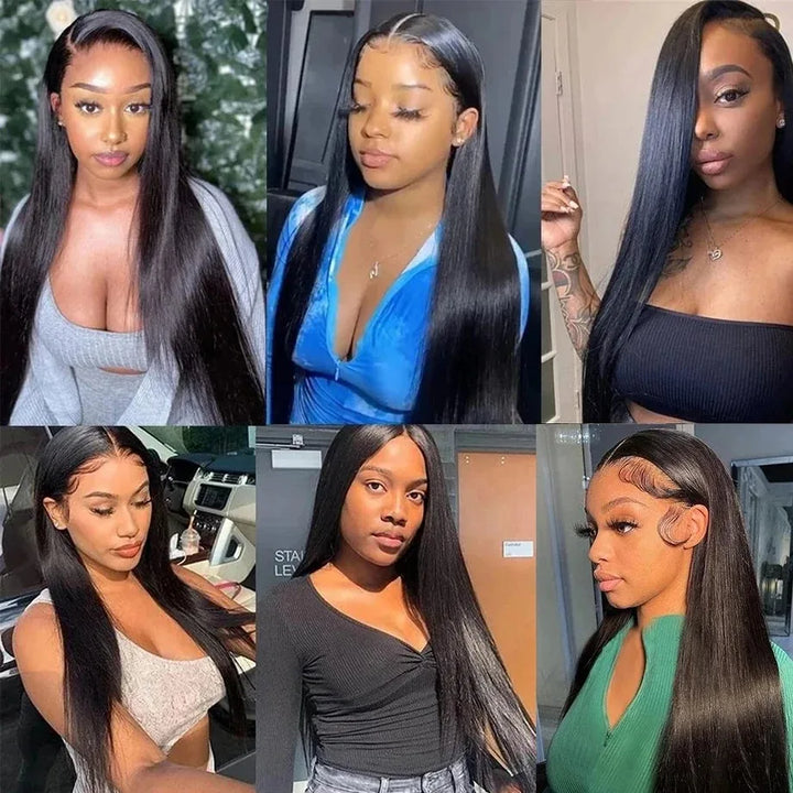 YKB 40 42 Inch Bone Straight 13x4 HD Lace Frontal Human Hair Wigs 200 Density 13x6 Lace Front Wig Brazilian PrePlucked For Women