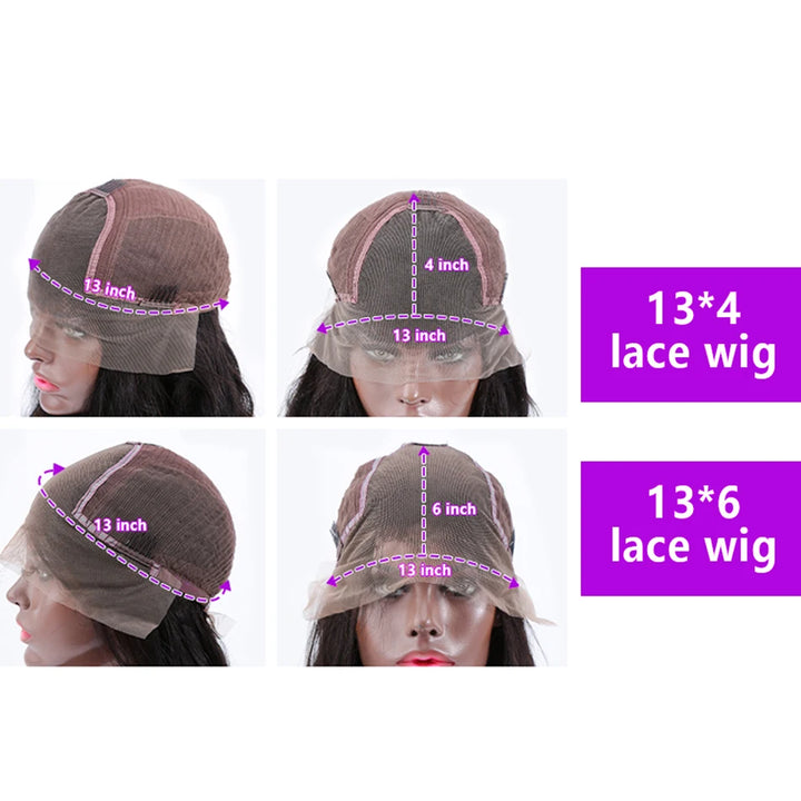 YKB 40 42 Inch Bone Straight 13x4 HD Lace Frontal Human Hair Wigs 200 Density 13x6 Lace Front Wig Brazilian PrePlucked For Women