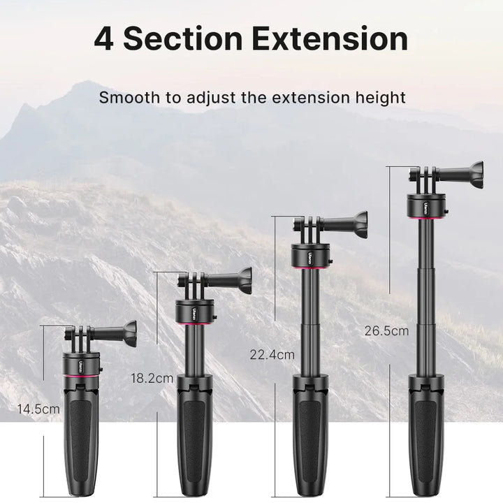 Ulanzi MT-09 Extend Gopro Vlog Tripod Mini Portable Tripod for Gopro Hero 12 11 10 9 8 7 6 Black Session Osmo Action insta360 X3
