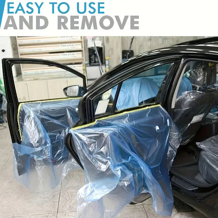 3/5/10 Rolls 82Ft Pre-Taped Masking Film Plastic Drop Cloth Sheeting No Residue Automotive Painters Tape for Painting