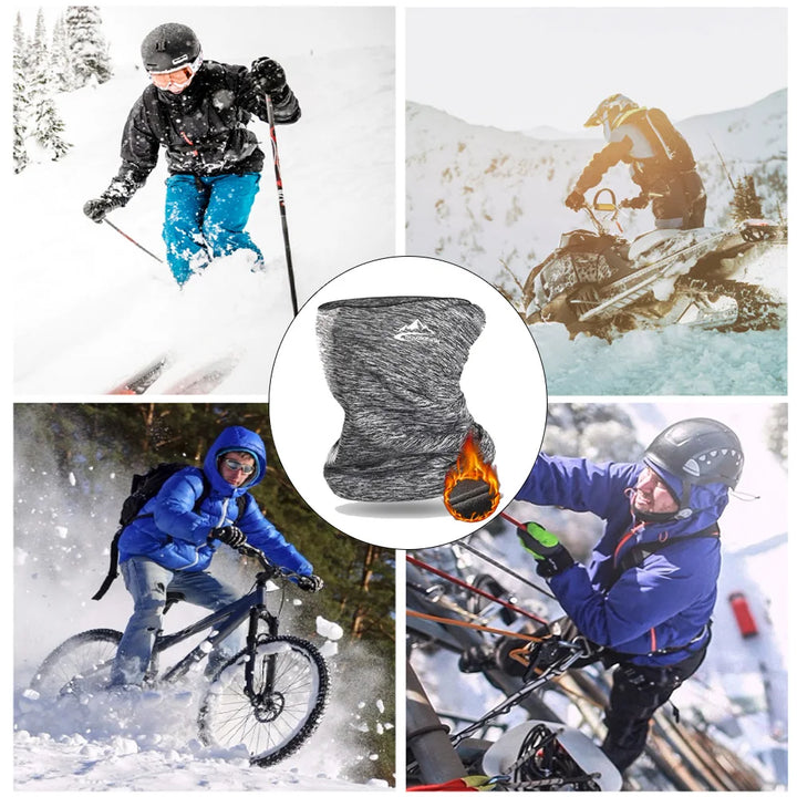 Men Women Cycling Scarf Neck Warmer Stretch Fleece Sports Outdoor Running Bicycle Face Bandana Simple Fashion Fleece Headbands