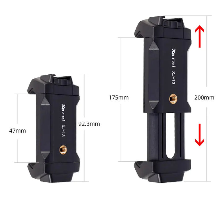 XILETU XJ13 Universal Tablet Clip Smartphone Holder Clip Stand w Mini Tripod Adjustable Bracket For Mobile Phones Ipro Tablets
