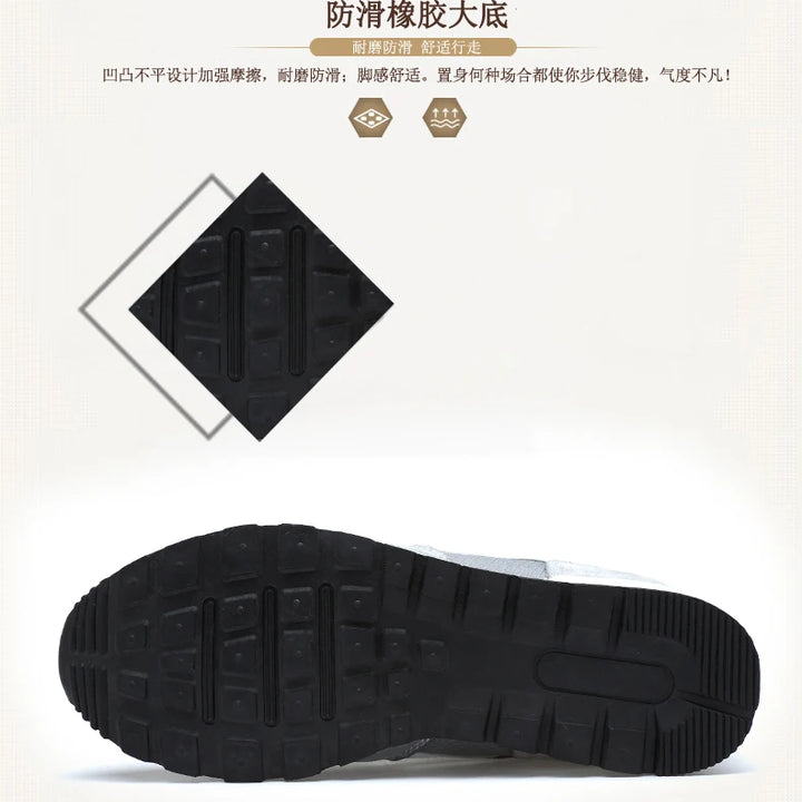 Autumn Men Sneakers Natural Pig Skin Material Male Trainers Outdoor Stylish Shoes Lace-up Flats Non-slip Rubber Sole Blue Grey