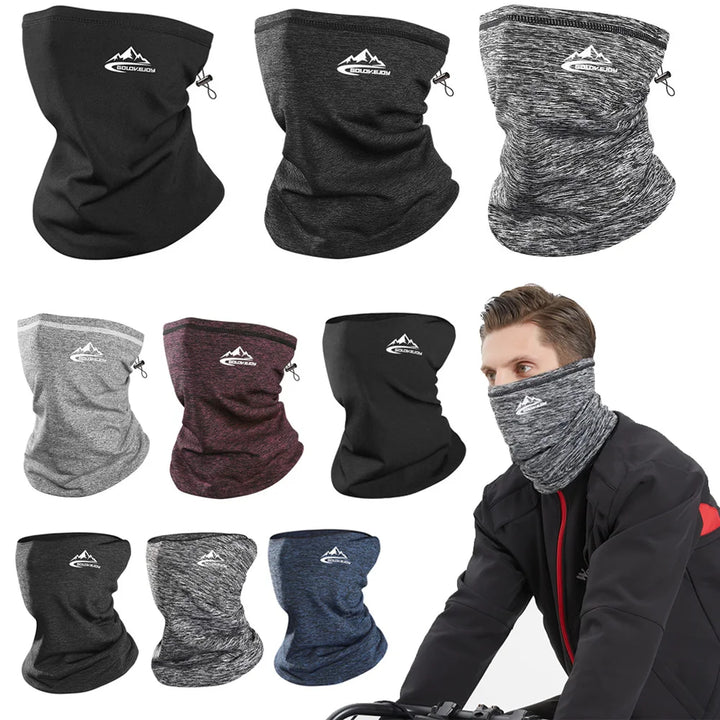 Men Women Cycling Scarf Neck Warmer Stretch Fleece Sports Outdoor Running Bicycle Face Bandana Simple Fashion Fleece Headbands