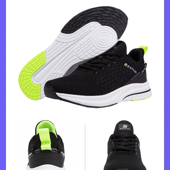 Baasploa New Men Knit Casual Walking Shoes Breathable Trendy Sneakers Original Lightweight Shock Absorption Male Tennis Shoes