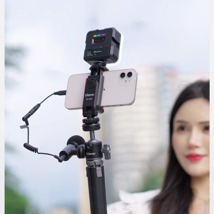 Ulanzi ST-06S Vertical Phone Mount Holder Tripod With Cold Shoe For Mic Light Phone Clip For iPhone 12 Vlog Holder Smartphone