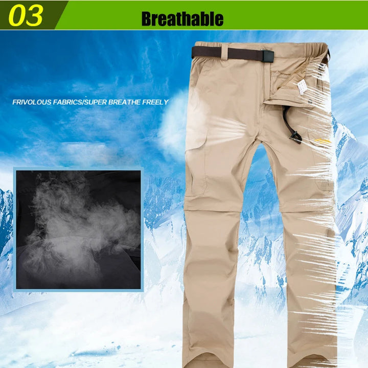 M-7XL Men's Summer Quick Dry Removable Hiking Pants Breathable Trousers Outdoor Sports Trekking Fishing Waterproof Shorts PN18