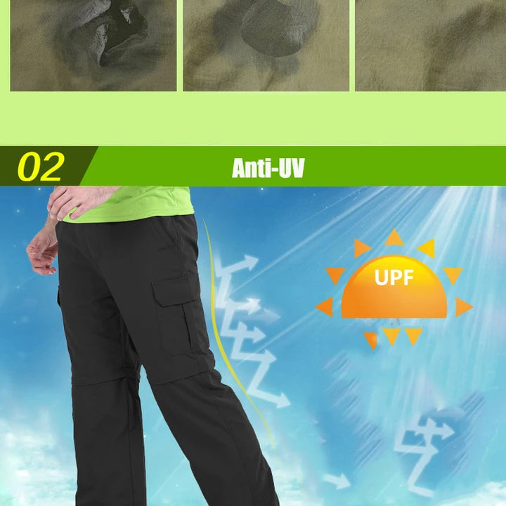 M-7XL Men's Summer Quick Dry Removable Hiking Pants Breathable Trousers Outdoor Sports Trekking Fishing Waterproof Shorts PN18