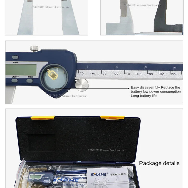 Digital Accurate Vernier Caliper Micrometer Paquimetro Digital Stainless Steel Vernier Caliper 200 mm Calliper Electronic Ruler