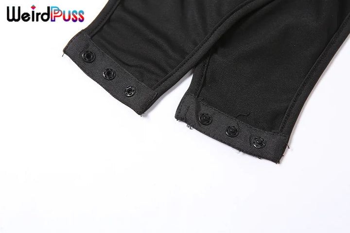 Weird Puss 2025 Mesh Patchwork Bodysuit Sexy Women Sleeve Ruched Skinny Turtleneck Bodycon Elegant Wild Tops Streetwear Outfits