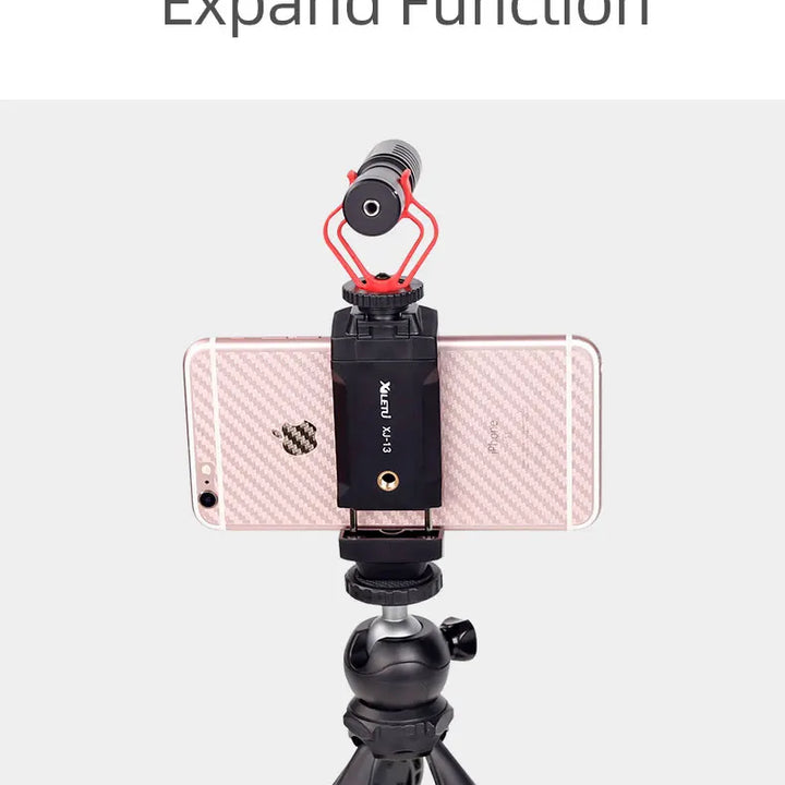 XILETU XJ13 Universal Tablet Clip Smartphone Holder Clip Stand w Mini Tripod Adjustable Bracket For Mobile Phones Ipro Tablets