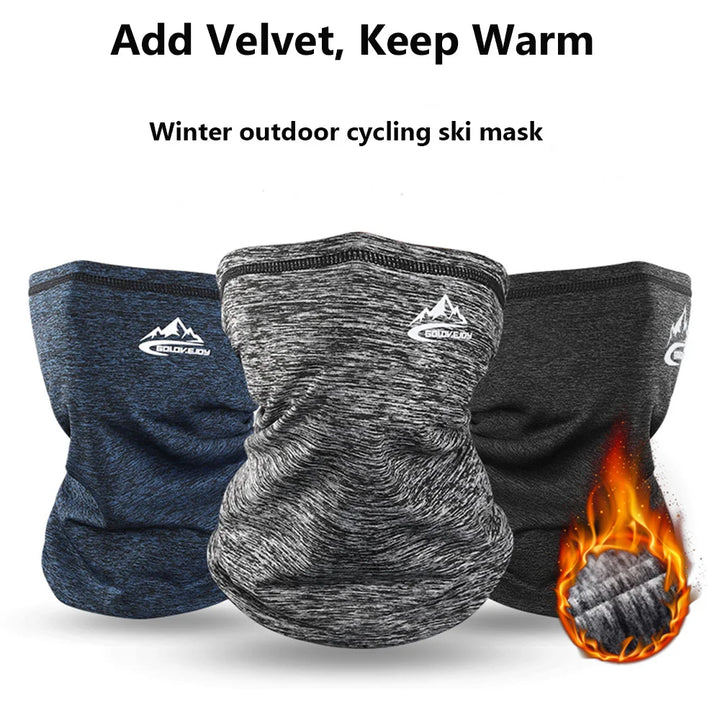 Men Women Cycling Scarf Neck Warmer Stretch Fleece Sports Outdoor Running Bicycle Face Bandana Simple Fashion Fleece Headbands
