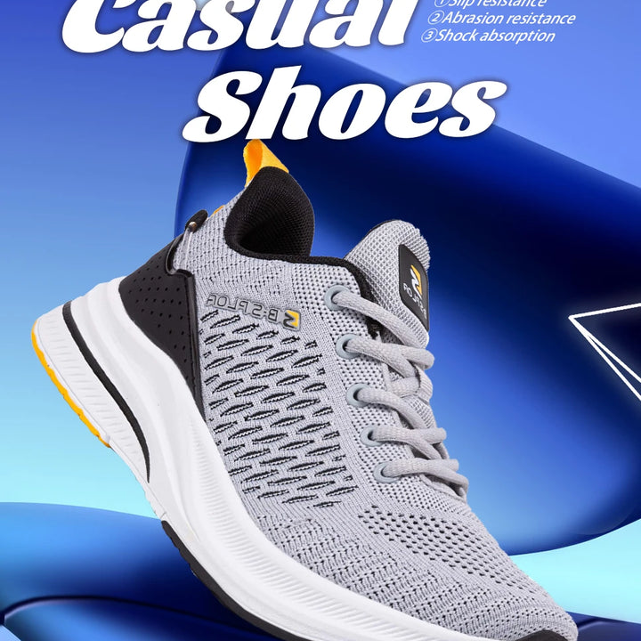 Baasploa New Men Knit Casual Walking Shoes Breathable Trendy Sneakers Original Lightweight Shock Absorption Male Tennis Shoes