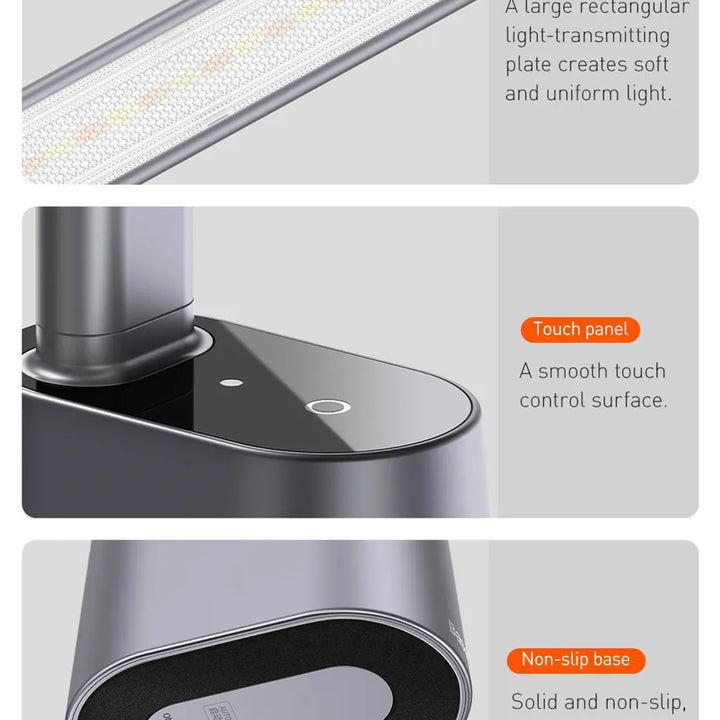 Baseus LED Desk Lamp Eye Protection Study Dimmable Office Light Foldable Table Lamp Smart Adaptive Brightness Bedside Read Lamp