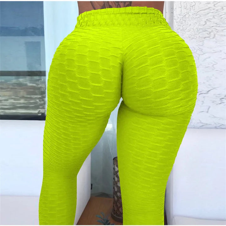 FCCEXIO 9 Colors New Fashion Jacquard High Waist Leggings Hot Sale Women Fitness Leggings PUSH UP Workout Booty Pants S-3XL