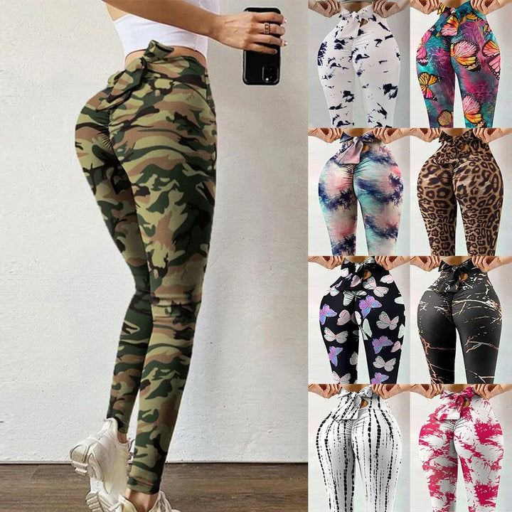 Peach Hip Lifting Sports Fitness Bow Yoga Leggings Internet Celebrity European and American Fashion Women Casual Leggings