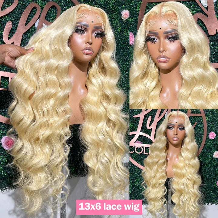 30 Inch 13x6 Lace Front Human Hair Wigs For Women 13x4 613  Honey Blonde Colored Wigs HD Transparent Body Wave Wigs