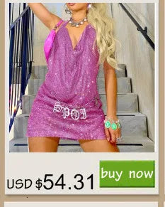 Sexy see through Chain Sequin summer dress women backless mini birthday party dress night club outfits evening dresses vestidos