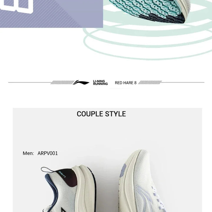 Li-Ning Men RED HARE 8 Racing Running Shoes LIGHT FOAM ULTRA Cushion Reflective Stable Shoes LiNing Training Shoes ARPV001