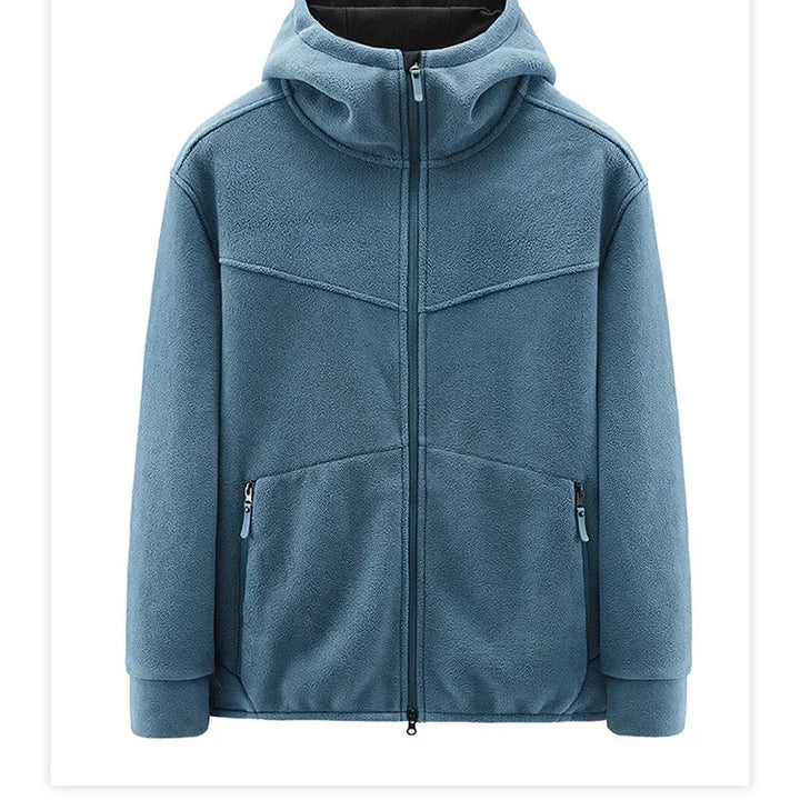 Autumn 2023 New Fleece Warm Coat Men Spring Windproof Casual Slim Jacket Men Hooded Polar Fleece Jacket Men Clothing