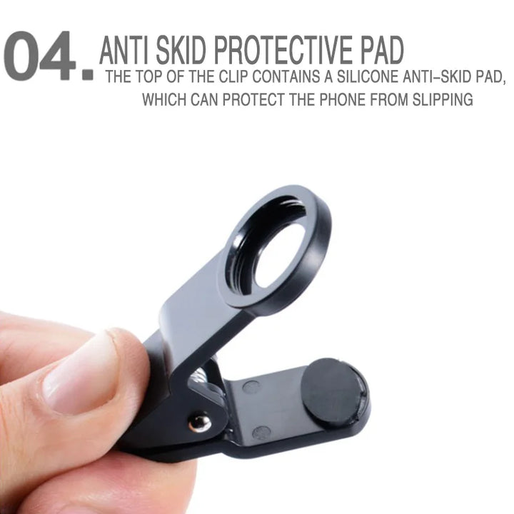 3 in 1 Fisheye Wide Angle Micro Camera Lens for iPhone 0.67X Wide Angle Zoom Fish Eye Len on Smartphone Lenses with Phone Clip