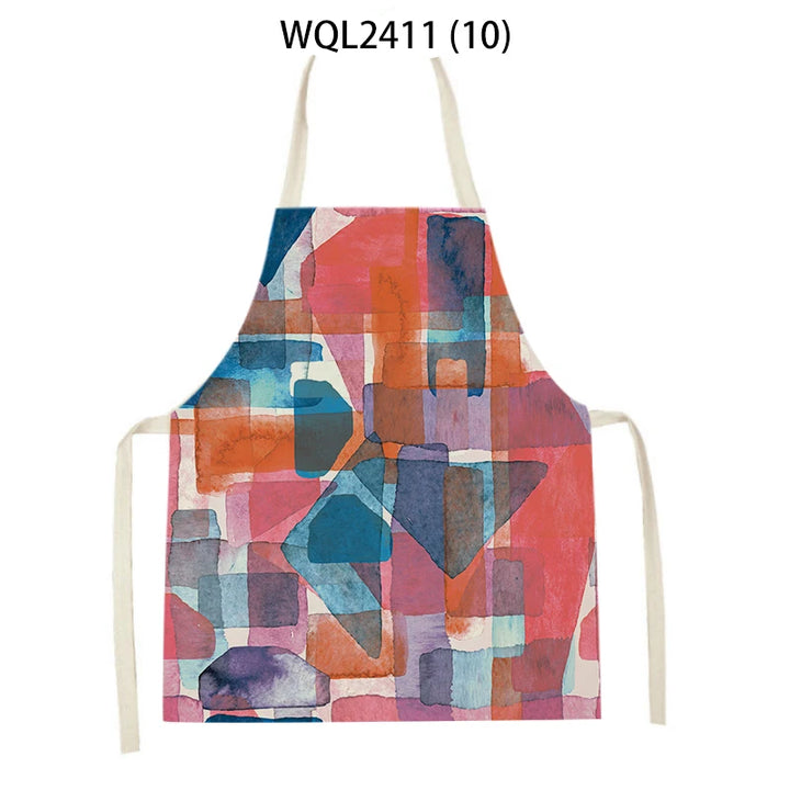 Abstract Geometry Painting Apron for Kitchen Women Home Cooking Aprons Cooking Baking Bibs Cleaning Supplies Kitchen Accesories