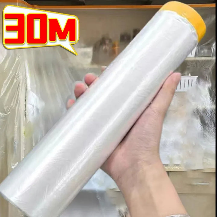 Disposable Cuttable Dust Film Self-adhesive Dustproof Film Automotive Paint Masking Tape for Furniture Dormitory Dust Protection