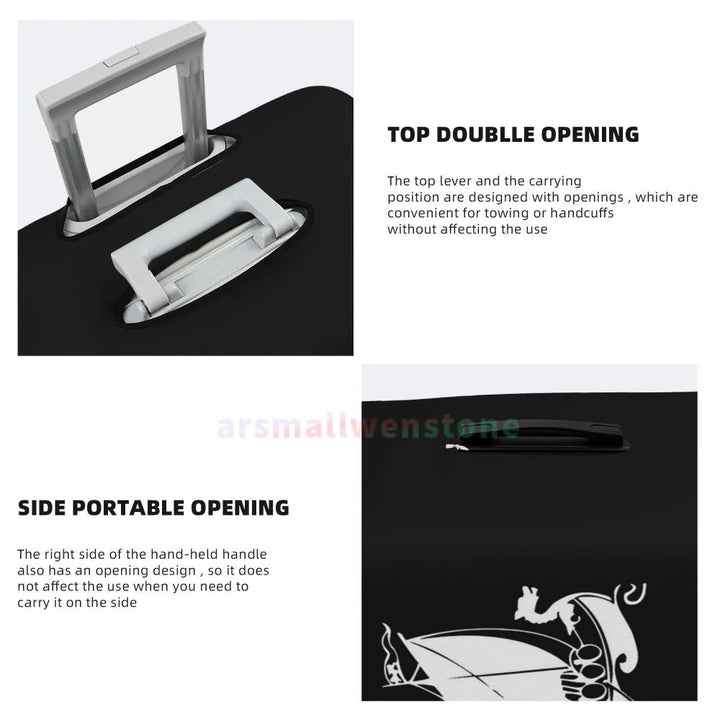 Viking Ship Luggage Cover Suitcase Protector Thicken Elasticity Dust Covered Anti-scratch Protective Case 18-32 Inch