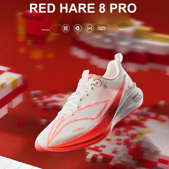 Li-Ning Men RED HARE 8 PRO Racing Running Shoes BOOM FIBER Cushion Stable Sport Shoes Light Anti-Slip Wearable Sneakers ARPV003