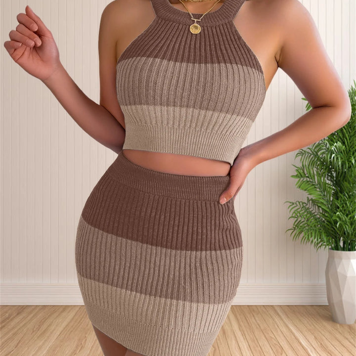 Sweater Dress for Women Summer Heart Knit Crewneck Sleeveless Sweaters 2 Piece Outfits