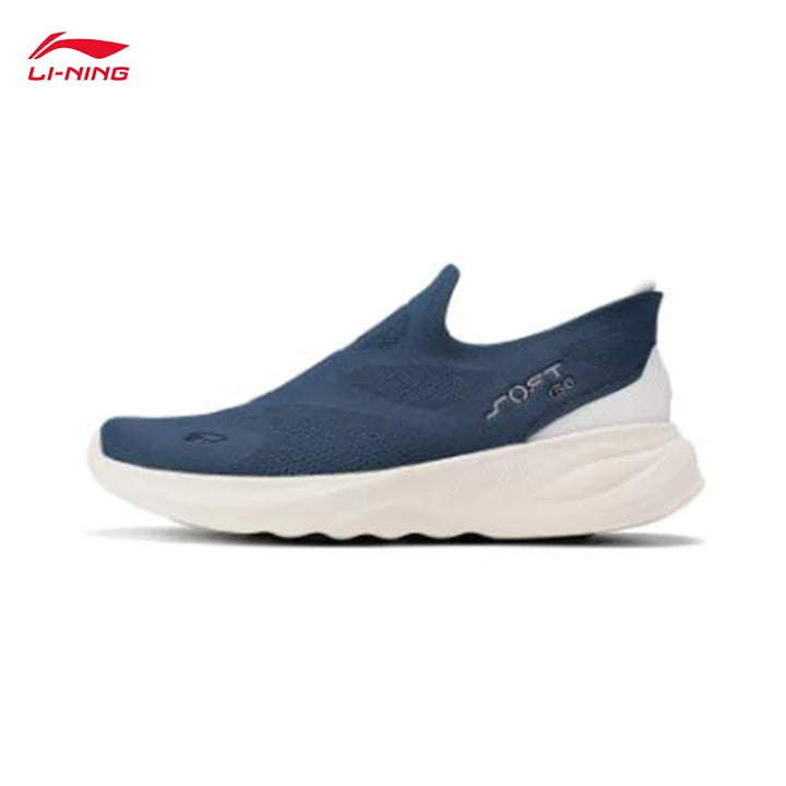 LI-NING Mens SOFT GO 2 Knit Slip-on Casual Walking Shoes Cushion Comfort Stable Mesh Jogging Daily Sports Sneaker AGLV017