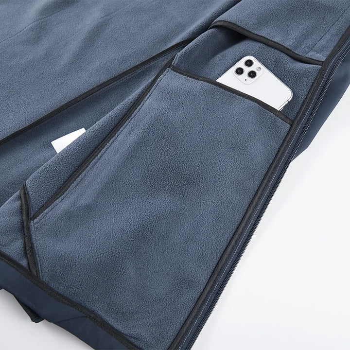 Mens Autumn Winter Tactical Soft Shell Jackets Outdoor Fleece Lined Full Zip Multi-pocket Windproof Warm Hiking Ski Safari Coats